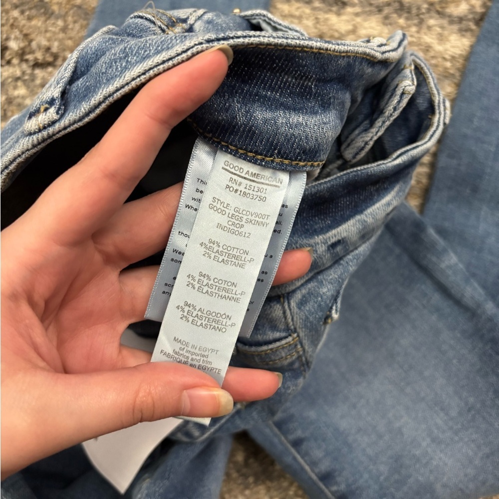 Good American Good Legs Crop Skinny Jeans Sz 0/25 NWT | Good American Skinny - - Picture 4 of 13